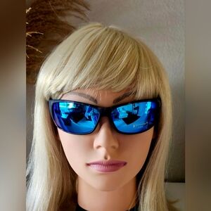 SPYDER Tortoiseshell Polorized Sunglasses w/blue Reflective Lenses. Men or Women